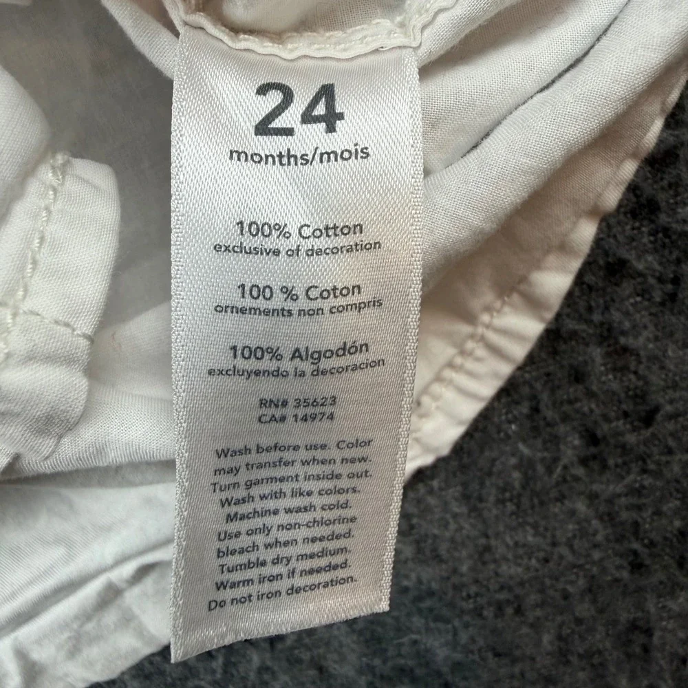 Carter's Button‎ Down Shirt Kids 24 Months White Long Sleeve Pocket Cotton